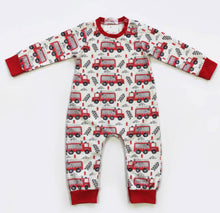 Load image into Gallery viewer, Fire Truck Romper
