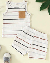 Load image into Gallery viewer, Ribbed Striped Shorts Set
