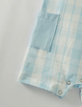 Load image into Gallery viewer, Ice Blue Plaid Romper
