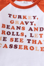 Load image into Gallery viewer, Thanksgiving rust raglan top
