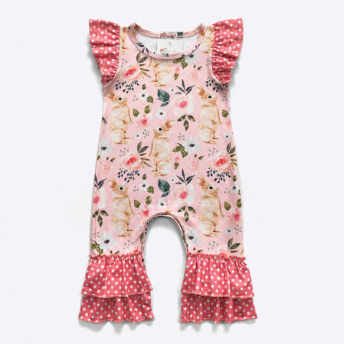 Coral Rabbit Romper