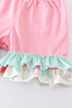 Load image into Gallery viewer, Pink Floral Ruffle Short Set
