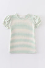 Load image into Gallery viewer, Green stripe Puff Top
