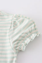 Load image into Gallery viewer, Green stripe Puff Top
