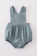 Load image into Gallery viewer, Blue Muslin Bubble Romper
