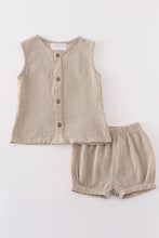 Load image into Gallery viewer, Beige Muslin B Shorts Set
