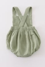 Load image into Gallery viewer, Sage Muslin Bubble Romper
