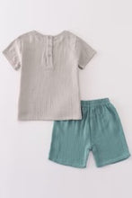 Load image into Gallery viewer, Gray Muslin Shorts Set
