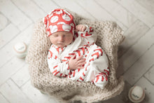 Load image into Gallery viewer, Baseball Baby Gown and Hat
