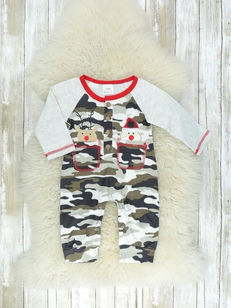 Camo Santa Romper