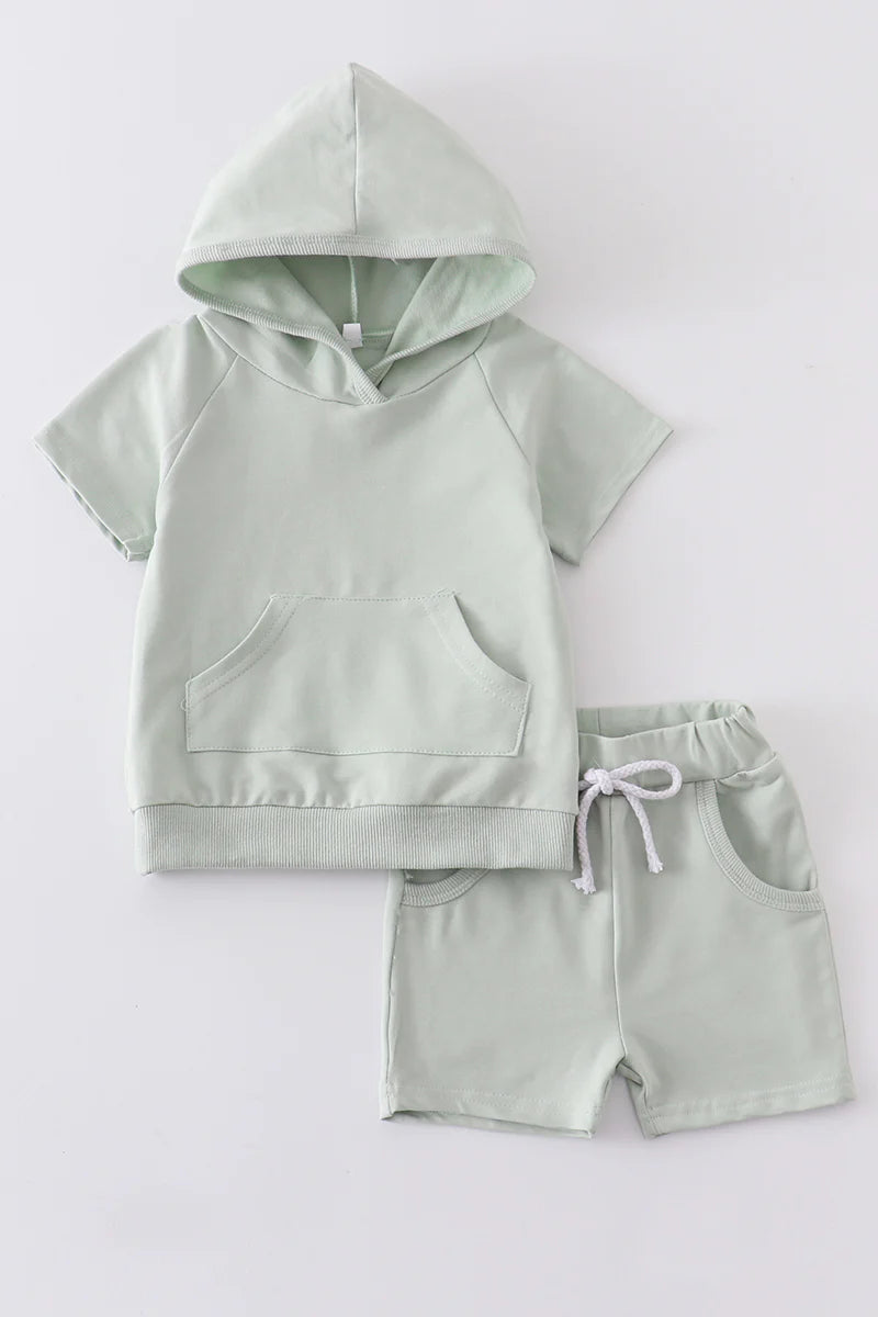 Sage Hoodie Shorts set