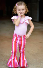 Load image into Gallery viewer, Pink Striped Bell Bottoms
