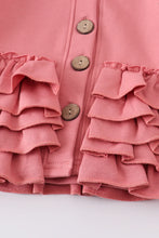 Load image into Gallery viewer, Pink Ruffle Button Dow Jacket
