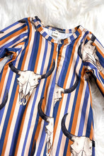 Load image into Gallery viewer, Cow Skull Stripe Onesie
