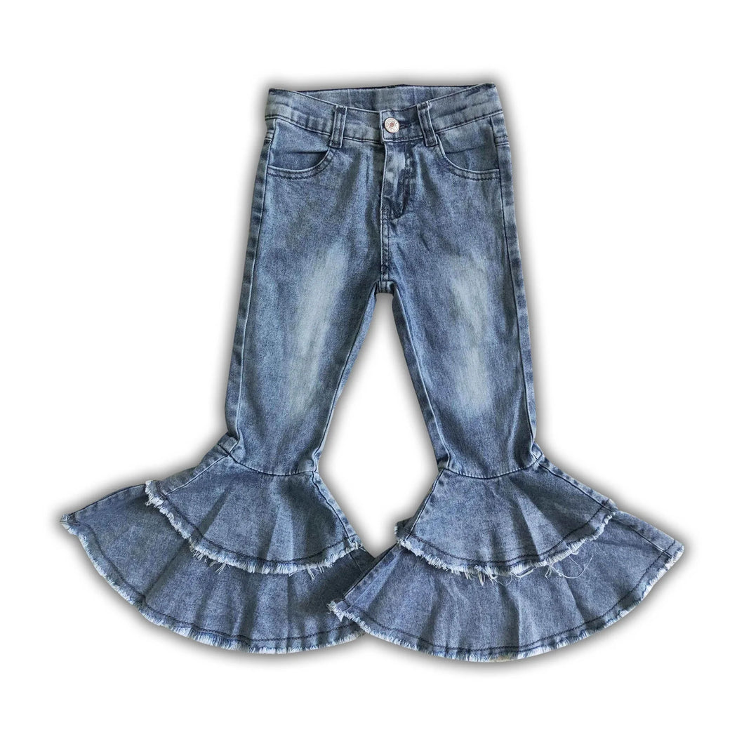 Washed Blue Denim Bell bottoms