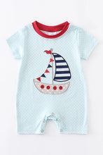 Load image into Gallery viewer, Mint Sailboat Romper
