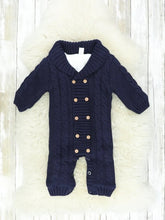 Load image into Gallery viewer, Navy Knit Romper
