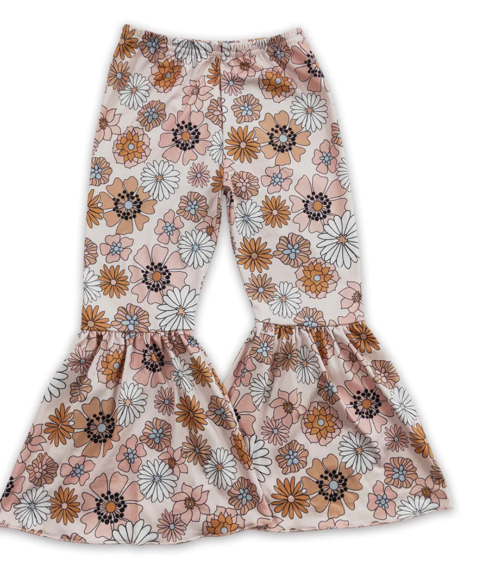 Flowery Bell Bottoms Pants