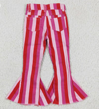 Load image into Gallery viewer, Pink Striped Bell Bottoms
