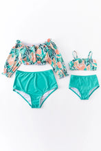 Load image into Gallery viewer, Green Floral  Mommy and Me Swimsuit
