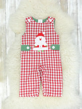 Load image into Gallery viewer, Plaid Santa Overalls
