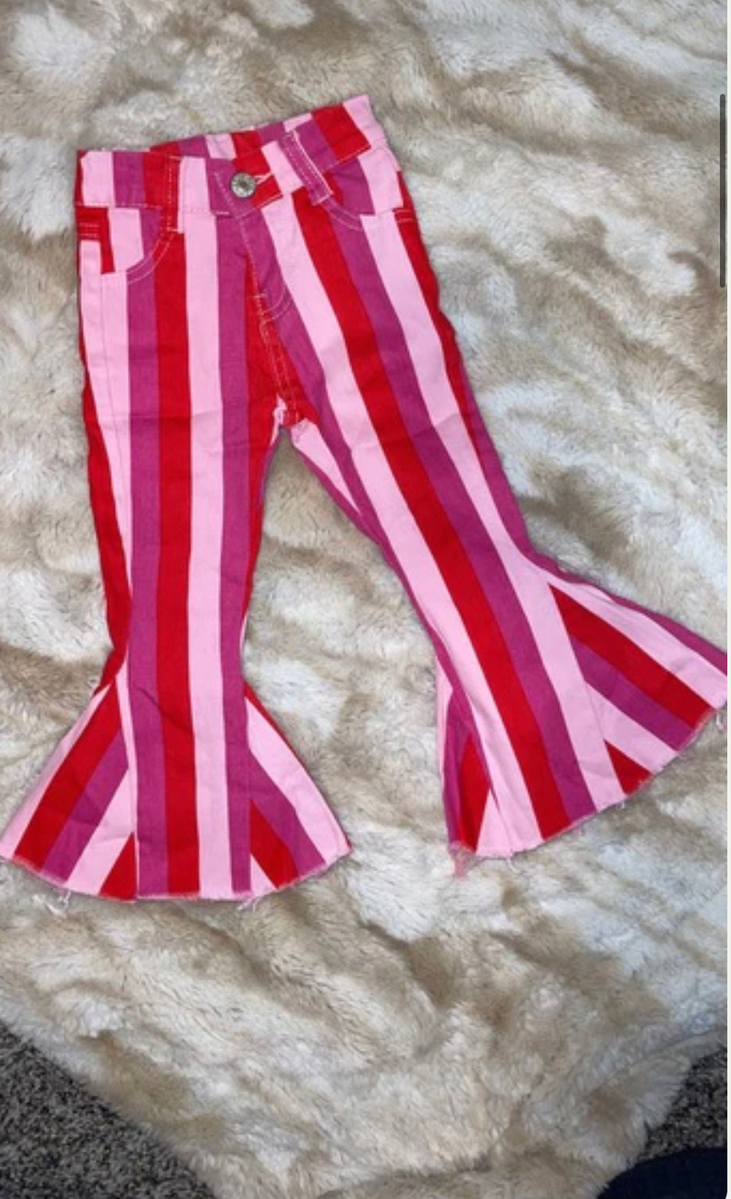 Pink Striped Bell Bottoms