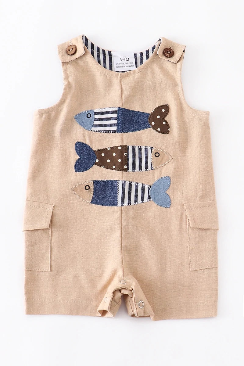 Fish Khaki Romper