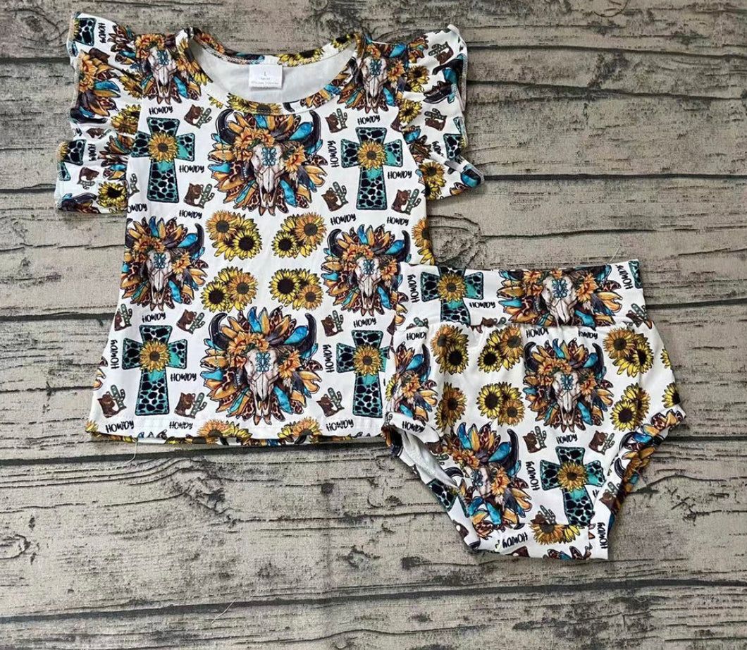 Sunflower western Bummies set