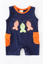 Load image into Gallery viewer, Navy Fish Romper
