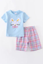 Load image into Gallery viewer, Blue Plaid Rabbit Shorts Set
