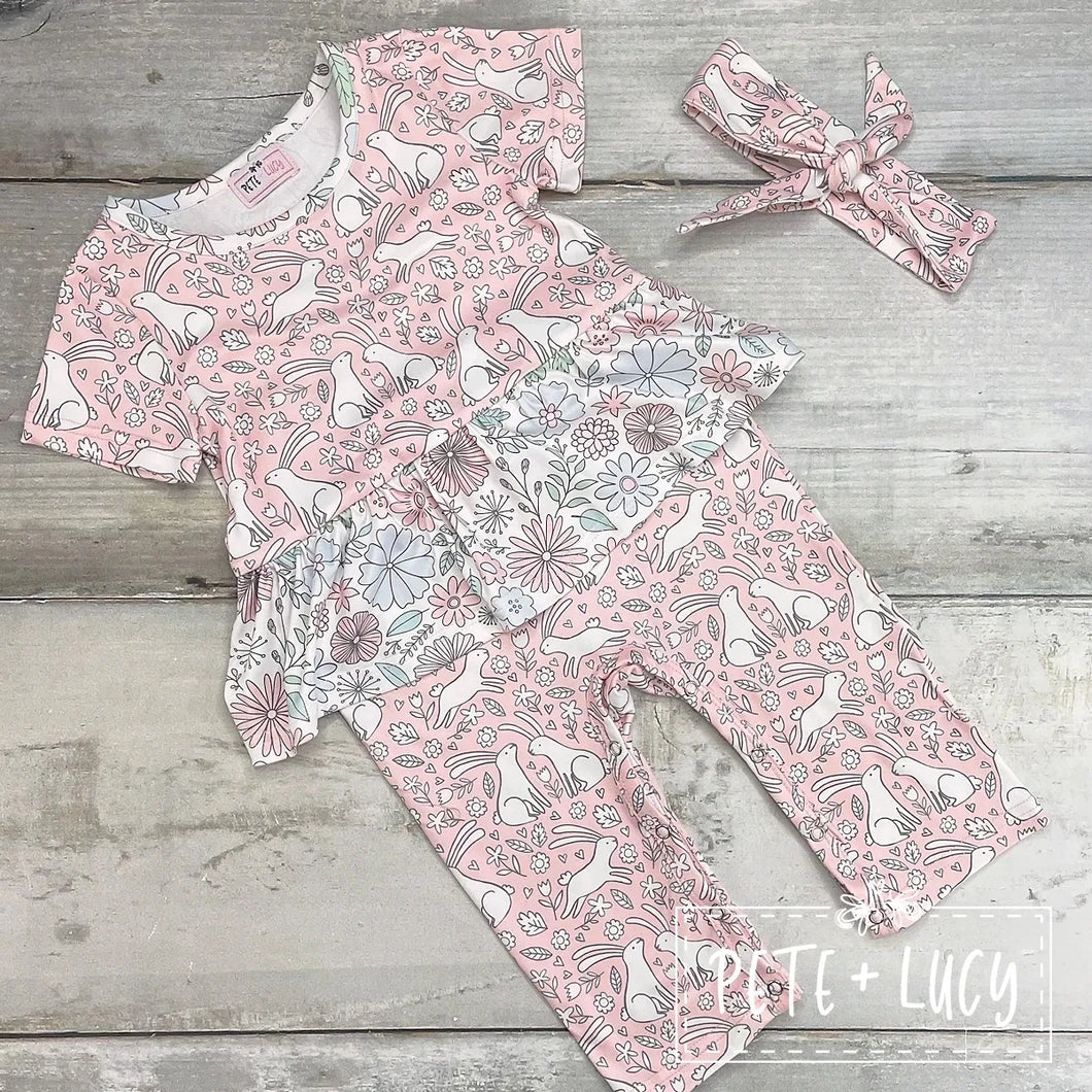 Pink Bunny Easter Romper