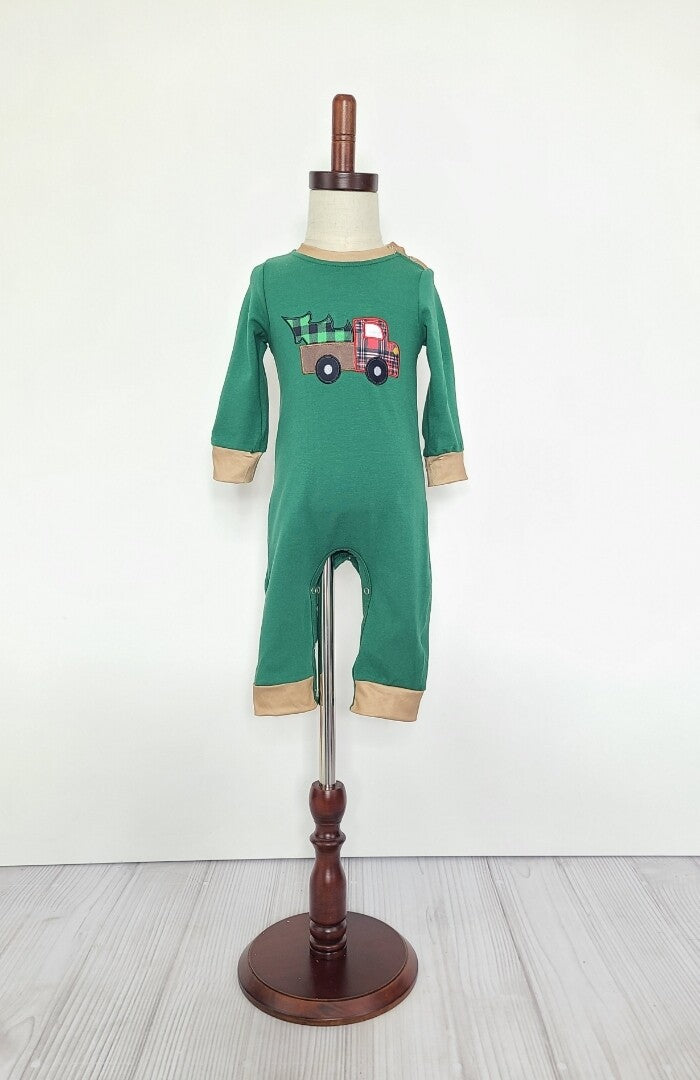 Hunter Green Truck Romper