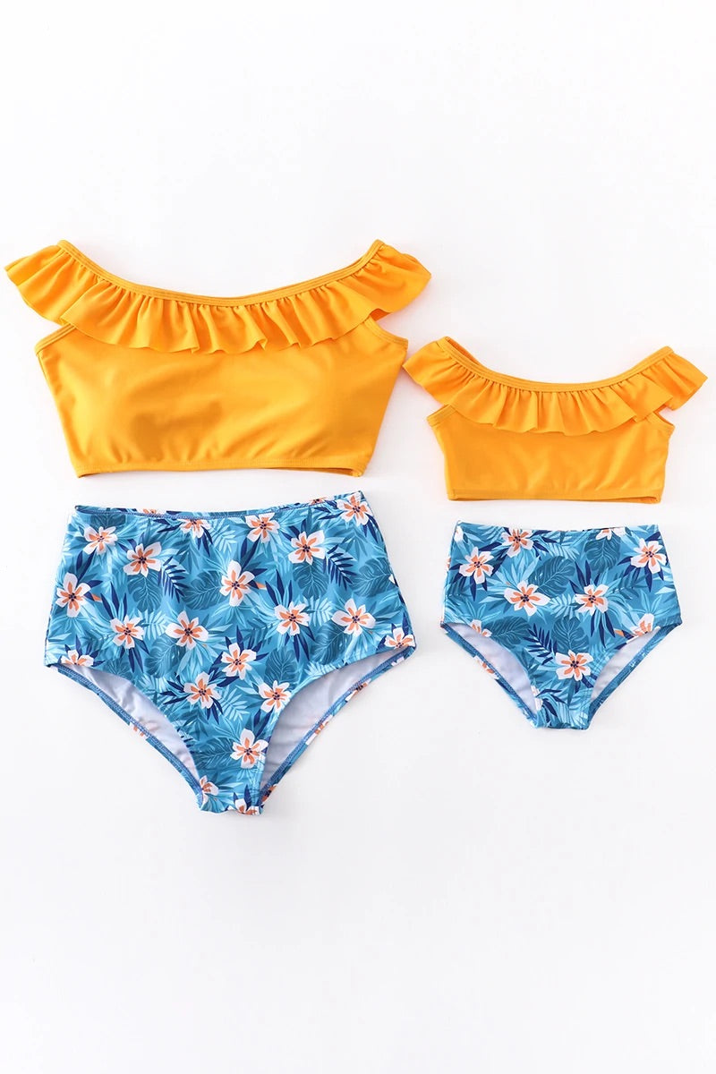 Tropical Floral Mommy and Me Swimsuit