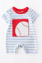 Load image into Gallery viewer, Baseball Striped Romper
