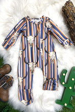 Load image into Gallery viewer, Cow Skull Stripe Onesie
