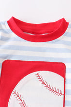 Load image into Gallery viewer, Baseball Striped Romper
