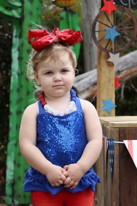 Blue sequin tank top